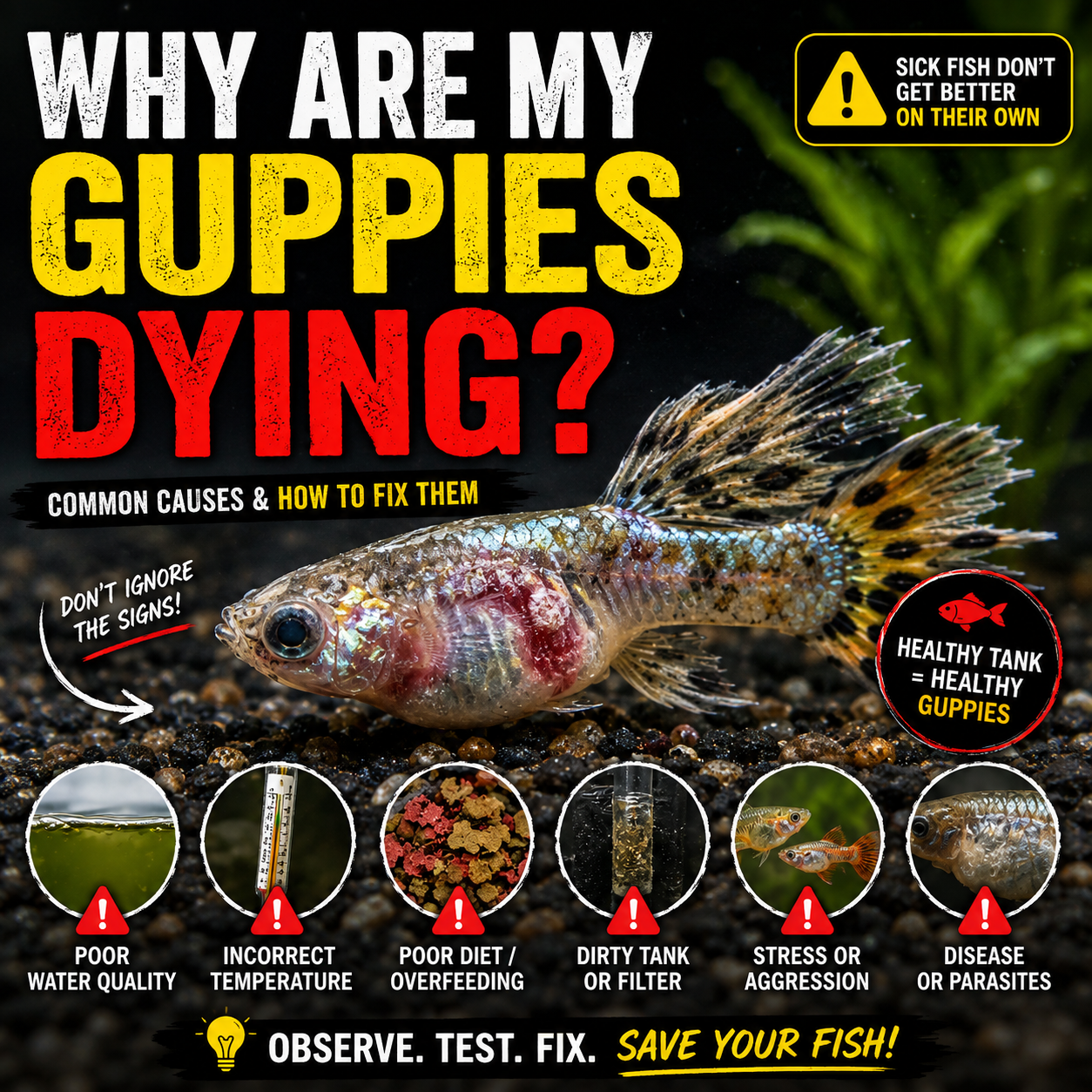 Why Are My Guppies Dying? Common Causes and How to Save Them